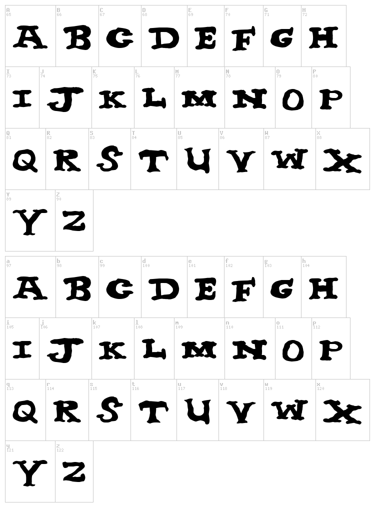 Nighthour font map